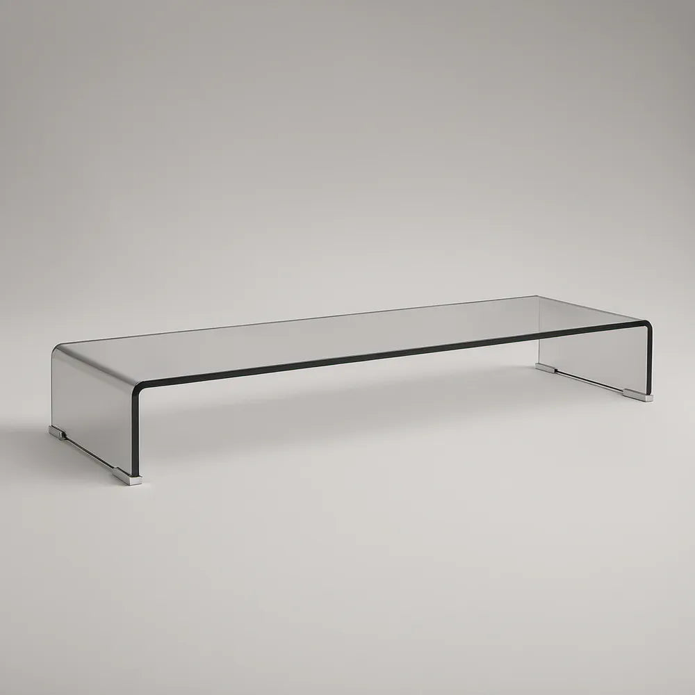 Obdélníkový stolek z čirého tvrzeného skla 110 × 40 × 35 cm